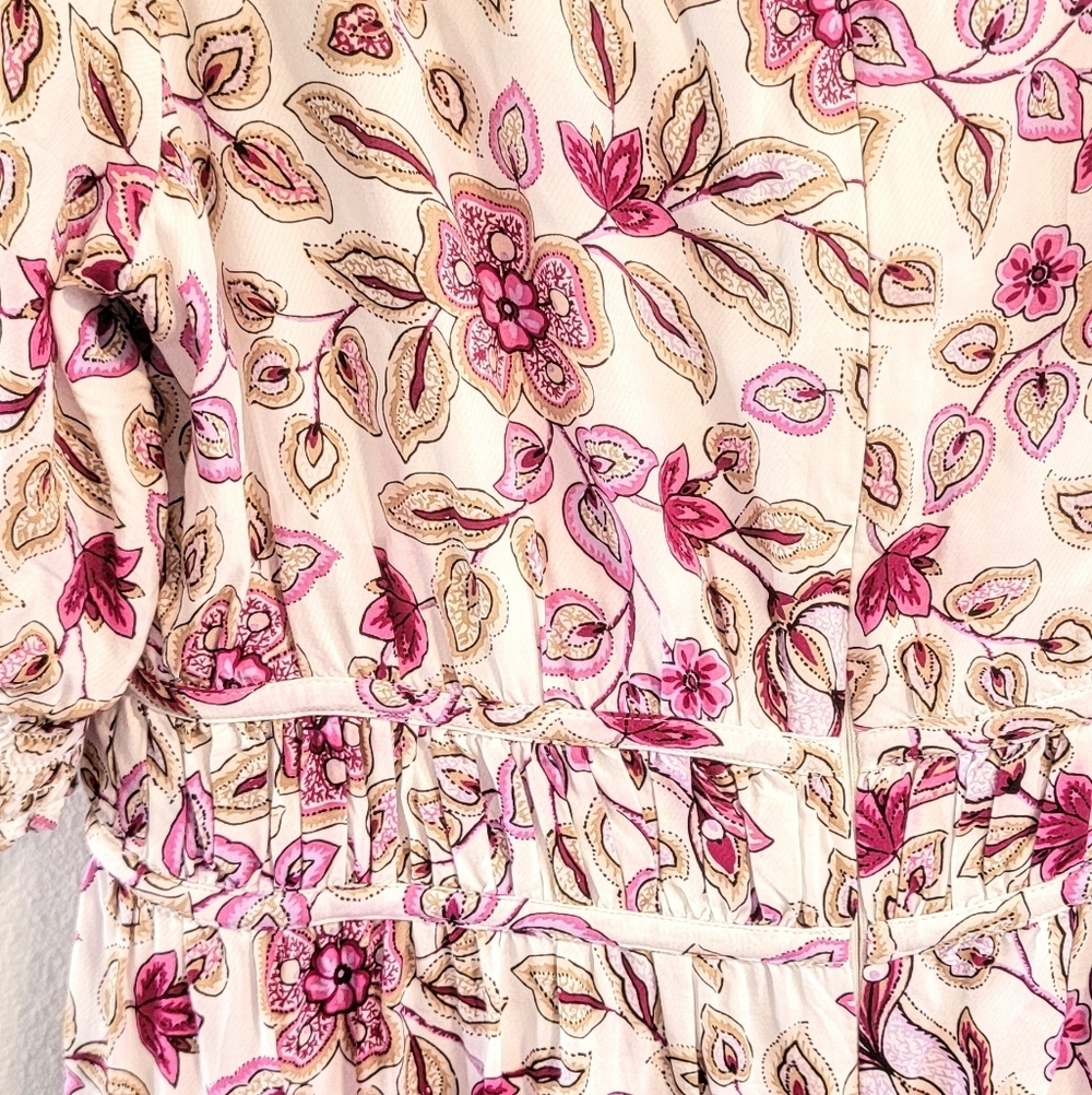 8 Ann Taylor Babydoll Tiered A Line Romantic Floral Prairie Puff Sleeve Cottage - Picture 5 of 9